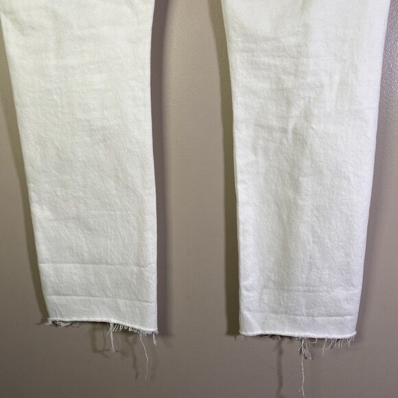 Levis 501 Distressed White High-Rise Jeans Size W30 L30 Vintage Inspired - Picture 15 of 16